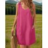 imageZeagoo Summer Dress for Women Sleeveless Tank Dress with Pockets Casual Short A Line Dress Crewneck Sundress 2025Hot Pink