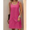 imageZeagoo Summer Dress for Women Sleeveless Tank Dress with Pockets Casual Short A Line Dress Crewneck Sundress 2025Hot Pink