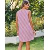 imageZeagoo Summer Dress for Women Sleeveless Tank Dress with Pockets Casual Short A Line Dress Crewneck Sundress 2025Hotpink Stripe