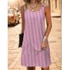 imageZeagoo Summer Dress for Women Sleeveless Tank Dress with Pockets Casual Short A Line Dress Crewneck Sundress 2025Hotpink Stripe