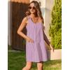 imageZeagoo Summer Dress for Women Sleeveless Tank Dress with Pockets Casual Short A Line Dress Crewneck Sundress 2025Hotpink Stripe