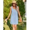 imageZeagoo Summer Dress for Women Sleeveless Tank Dress with Pockets Casual Short A Line Dress Crewneck Sundress 2025Light Blue