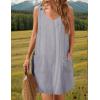 imageZeagoo Summer Dress for Women Sleeveless Tank Dress with Pockets Casual Short A Line Dress Crewneck Sundress 2025Navyblue Stripe