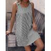 imageZeagoo Summer Dress for Women Sleeveless Tank Dress with Pockets Casual Short A Line Dress Crewneck Sundress 2025Navyblue Stripe