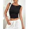 imageZeagoo Womens Going Out Tops Slim Fit Sleeveless Crop Tank Tops Crew Neck Sexy Basic Tee 2025 Y2k Fashion OutfitsBlack