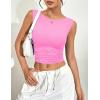 imageZeagoo Womens Going Out Tops Slim Fit Sleeveless Crop Tank Tops Crew Neck Sexy Basic Tee 2025 Y2k Fashion OutfitsHot Pink