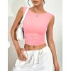 imageZeagoo Womens Going Out Tops Slim Fit Sleeveless Crop Tank Tops Crew Neck Sexy Basic Tee 2025 Y2k Fashion OutfitsLight Pink