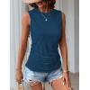 imageZeagoo Womens Ruched Tank Tops Summer Dressy Casual Crewneck Sleeveless Shirts SXXL2 Packnavy and White