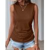 imageZeagoo Womens Ruched Tank Tops Summer Dressy Casual Crewneck Sleeveless Shirts SXXL2 Packtea Leaf and Black