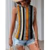 imageZeagoo Womens Ruched Tank Tops Summer Dressy Casual Crewneck Sleeveless Shirts SXXL2 Packwhite Orage Stripe and Black