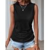 imageZeagoo Womens Ruched Tank Tops Summer Dressy Casual Crewneck Sleeveless Shirts SXXL2 Packwhite Orage Stripe and Black