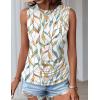 imageZeagoo Womens Ruched Tank Tops Summer Dressy Casual Crewneck Sleeveless Shirts SXXL2 Packyellow Green Leaves and White