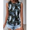 imageZeagoo Womens Ruched Tank Tops Summer Dressy Casual Crewneck Sleeveless Shirts SXXLBlack Blue Yellow