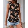 imageZeagoo Womens Ruched Tank Tops Summer Dressy Casual Crewneck Sleeveless Shirts SXXLBlack Orange Flower