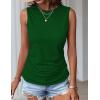imageZeagoo Womens Ruched Tank Tops Summer Dressy Casual Crewneck Sleeveless Shirts SXXLGreen