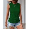 imageZeagoo Womens Ruched Tank Tops Summer Dressy Casual Crewneck Sleeveless Shirts SXXLGreen