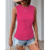 imageZeagoo Womens Ruched Tank Tops Summer Dressy Casual Crewneck Sleeveless Shirts SXXLHot Pink