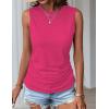 imageZeagoo Womens Ruched Tank Tops Summer Dressy Casual Crewneck Sleeveless Shirts SXXLHot Pink