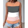 imageZeagoo Womens Ruched Tank Tops Summer Dressy Casual Crewneck Sleeveless Shirts SXXLOrange Pink Grey White Stripe