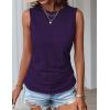 imageZeagoo Womens Ruched Tank Tops Summer Dressy Casual Crewneck Sleeveless Shirts SXXLPurple