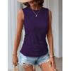 imageZeagoo Womens Ruched Tank Tops Summer Dressy Casual Crewneck Sleeveless Shirts SXXLPurple
