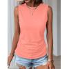 imageZeagoo Womens Ruched Tank Tops Summer Dressy Casual Crewneck Sleeveless Shirts SXXLRose Red