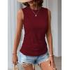 imageZeagoo Womens Ruched Tank Tops Summer Dressy Casual Crewneck Sleeveless Shirts SXXLWine Red