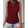 imageZeagoo Womens Ruched Tank Tops Summer Dressy Casual Crewneck Sleeveless Shirts SXXLWine Red