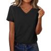 imageZeagoo Short Sleeve Shirts for Women Casual Soft V Neck Basic Tee Tops Summer Outfit Clothes1 Packblack