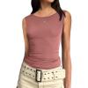 imageZeagoo Womens Going Out Tops Slim Fit Sleeveless Crop Tank Tops Crew Neck Sexy Basic Tee 2025 Y2k Fashion OutfitsBurgundy