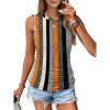 Black White Orange Khaki Stripe