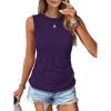 imageZeagoo Womens Ruched Tank Tops Summer Dressy Casual Crewneck Sleeveless Shirts SXXLPurple