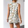 imageZeagoo Tank Top for Women Sleeveless Blouses Scooped Neck Pleated Front Casual Loose Fit Summer ShirtsColor Leaf