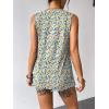 imageZeagoo Tank Top for Women Sleeveless Blouses Scooped Neck Pleated Front Casual Loose Fit Summer ShirtsFloral Blue Yellow