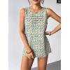 imageZeagoo Tank Top for Women Sleeveless Blouses Scooped Neck Pleated Front Casual Loose Fit Summer ShirtsFloral Blue Yellow
