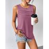 imageZeagoo Tank Top for Women Sleeveless Blouses Scooped Neck Pleated Front Casual Loose Fit Summer ShirtsFuchsia