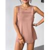imageZeagoo Tank Top for Women Sleeveless Blouses Scooped Neck Pleated Front Casual Loose Fit Summer ShirtsPink