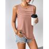 imageZeagoo Tank Top for Women Sleeveless Blouses Scooped Neck Pleated Front Casual Loose Fit Summer ShirtsPink