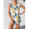 imageZeagoo Tank Top for Women Sleeveless Blouses Scooped Neck Pleated Front Casual Loose Fit Summer ShirtsTie Dye Flower