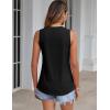 imageZeagoo Womens Summer Tank Tops Pleated V Neck Floral Solid Loose Fit Tops Casual Flowy Sleeveless Tunic Shirts 2025 ClothesBlack