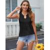 imageZeagoo Womens Summer Tank Tops Pleated V Neck Floral Solid Loose Fit Tops Casual Flowy Sleeveless Tunic Shirts 2025 ClothesBlack