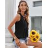 imageZeagoo Womens Summer Tank Tops Pleated V Neck Floral Solid Loose Fit Tops Casual Flowy Sleeveless Tunic Shirts 2025 ClothesBlack