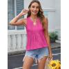 imageZeagoo Womens Summer Tank Tops Pleated V Neck Floral Solid Loose Fit Tops Casual Flowy Sleeveless Tunic Shirts 2025 ClothesHot Pink