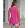imageZeagoo Womens Summer Tank Tops Pleated V Neck Floral Solid Loose Fit Tops Casual Flowy Sleeveless Tunic Shirts 2025 ClothesHot Pink