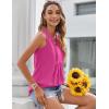 imageZeagoo Womens Summer Tank Tops Pleated V Neck Floral Solid Loose Fit Tops Casual Flowy Sleeveless Tunic Shirts 2025 ClothesHot Pink