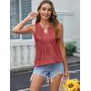 imageZeagoo Womens Summer Tank Tops Pleated V Neck Floral Solid Loose Fit Tops Casual Flowy Sleeveless Tunic Shirts 2025 ClothesRed
