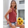 imageZeagoo Womens Summer Tank Tops Pleated V Neck Floral Solid Loose Fit Tops Casual Flowy Sleeveless Tunic Shirts 2025 ClothesRed