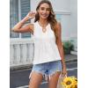imageZeagoo Womens Summer Tank Tops Pleated V Neck Floral Solid Loose Fit Tops Casual Flowy Sleeveless Tunic Shirts 2025 ClothesWhite