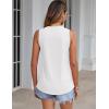 imageZeagoo Womens Summer Tank Tops Pleated V Neck Floral Solid Loose Fit Tops Casual Flowy Sleeveless Tunic Shirts 2025 ClothesWhite