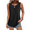 imageZeagoo Tank Top for Women Sleeveless Blouses Scooped Neck Pleated Front Casual Loose Fit Summer ShirtsBlack